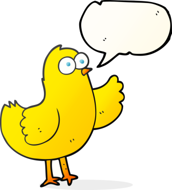 Bir insan tarafından çizilmiş serbest konuşma balonu karikatür kuşu