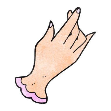 Bir insan tarafından çizilmiş el yapımı karikatür el.