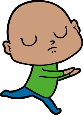 bir insan tarafından çizilmiş kel bir adam.