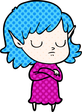 Bir insan tarafından çizilmiş bir elf kızı.