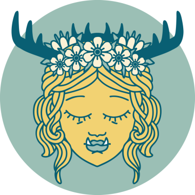 Retro Dövme Biçimli Ork karakteri bir insan tarafından çizilmiş