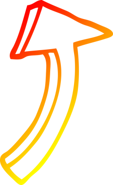 Bir insan tarafından çizilmiş bir çizgi filmin sıcak gradyan çizimi