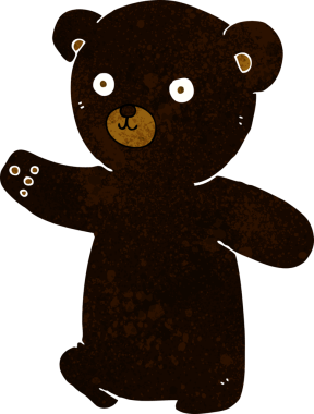 bir insan tarafından çizilmiş siyah ayı yavrusu.