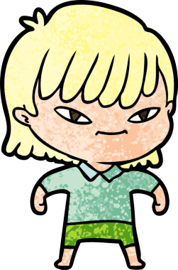 Bir insan tarafından çizilmiş karikatür kadın.