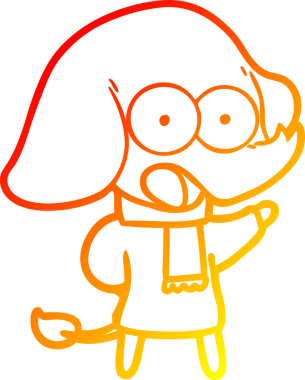 Bir insan tarafından çizilmiş şirin bir fil çizimi.