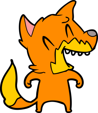 Bir insan tarafından çizilmiş tilki çizgi film karakteri