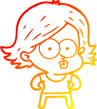 Bir insan tarafından somurtulmuş çizgi film kızı çizimi.