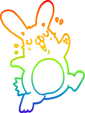 gökkuşağı gradyan çizgi çizimi bir insan tarafından çizilmiş bir çizgi tavşan