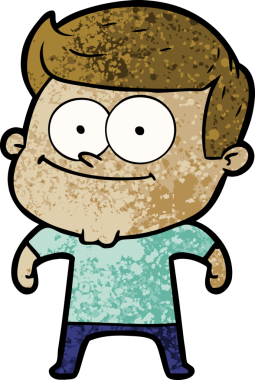 Bir insan tarafından çizilmiş mutlu bir adam.