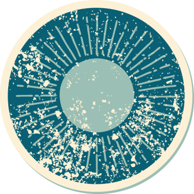 Bir insan tarafından çizilmiş bir güneşin sembolik dövmesi.