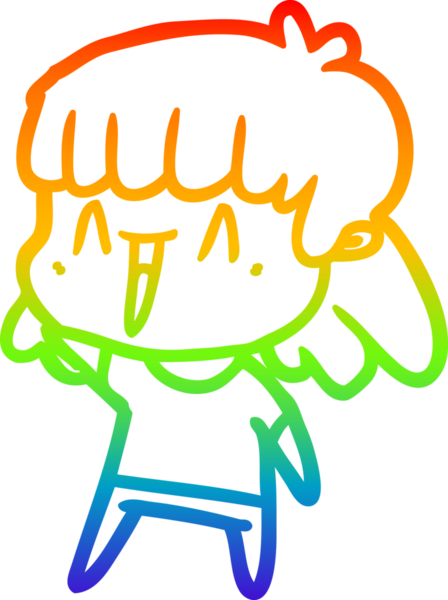 gökkuşağı gradyan çizimi bir insan tarafından çizilmiş bir karikatür kadın