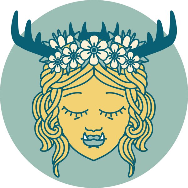 Retro Dövme Biçimli Ork karakteri bir insan tarafından çizilmiş