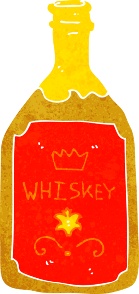 Bir insan tarafından çizilmiş viski şişesi.