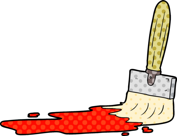 Bir insan tarafından çizilmiş karikatür fırçası.