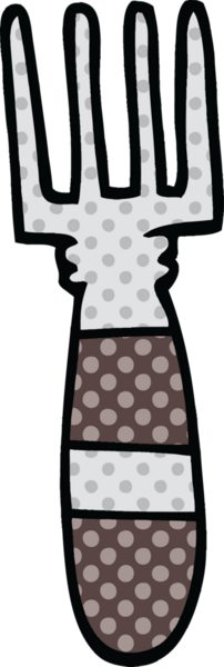 bir insan tarafından çizilmiş çizgi roman tarzı bir çatal