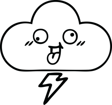 Bir insan tarafından çizilmiş bir fırtına bulutu çizimi