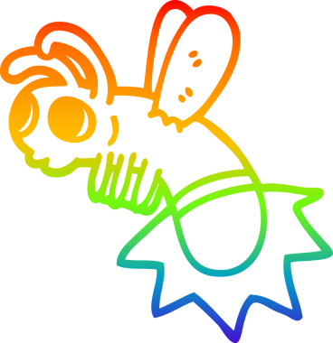 gökkuşağı gradyan çizgi çizimi bir insan tarafından çizilmiş bir karikatür yıldırım böceği