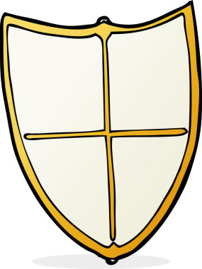 bir insan tarafından çizilmiş karikatür heraldik kalkanı