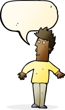 Bir insan tarafından çizilen konuşma baloncuğu ile bir adamı şaşırtan çizgi film.