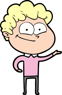 Bir insan tarafından çizilmiş mutlu bir adam.