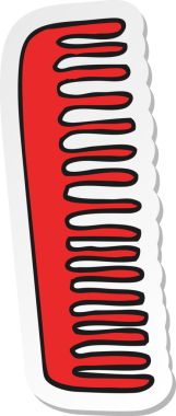 Bir insan tarafından çizilmiş karikatür tarağının etiketi.