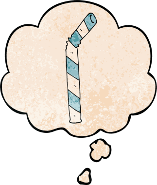 bir insan tarafından çizilmiş grunge doku biçiminde düşünce baloncuğu olan çizgi film samanı