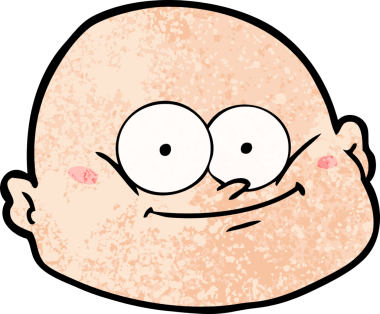 bir insan tarafından çizilmiş kel bir adam.