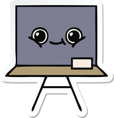 Bir insan tarafından çizilmiş şirin bir karikatür çıkartması.