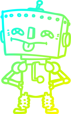 Bir insan tarafından çizilmiş soğuk gradyan robot çizimi