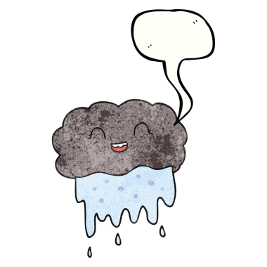 Bir insan tarafından çizilmiş serbest konuşma balonu desenli karikatür yağmur bulutu