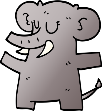 Bir insan tarafından çizilmiş karalama fili.