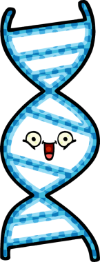 Bir insan tarafından çizilmiş bir DNA ipliğinin çizgi romanı.