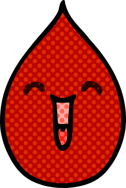 Çizgi roman tarzı tuhaf bir çizgi film. Bir insan tarafından çizilmiş duygusal kan damlası.