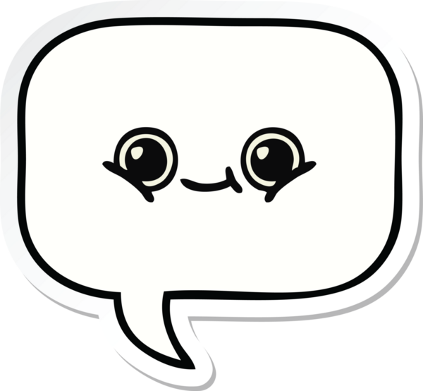 Bir insan tarafından çizilmiş şirin bir karikatür konuşma balonunun etiketi.