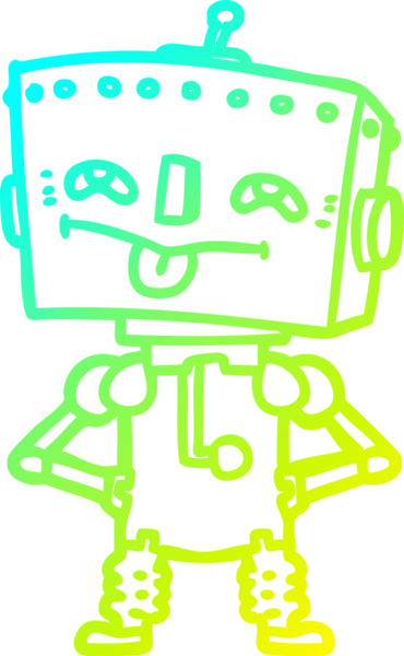 Bir insan tarafından çizilmiş soğuk gradyan robot çizimi