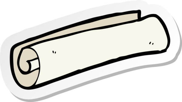 Bir insan tarafından çizilmiş bir çizgi film parşömeninin çıkartması.