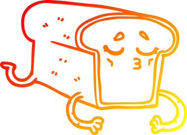 Bir insan tarafından çizilmiş bir somun ekmeğin sıcak çizgi çizimi