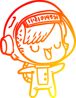 Bir insan tarafından çizilmiş bir astronot kadın çizgi çizimi.