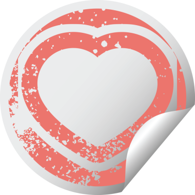 kalp sembolü, bir insan tarafından çizilmiş, sıkıntılı etiket resimleme simgesi