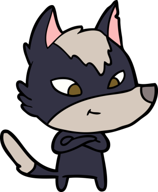 Bir insan tarafından çizilmiş dost canlısı bir kurt.