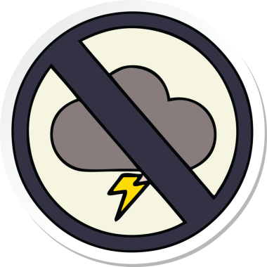 Bir insan tarafından çizilmiş şirin bir hava durumu uyarısı çıkartması.