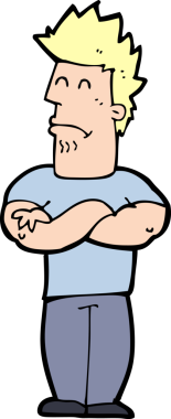 Bir insan tarafından çizilmiş somurtkan bir adam.