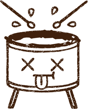 Bir insan tarafından çizilen Davul Vuruşu Kömürü Çizimi