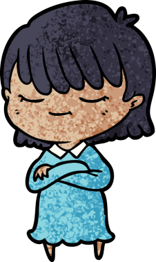 Bir insan tarafından çizilmiş karikatür kadın.