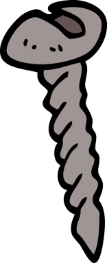 Bir insan tarafından çizilmiş karikatür metal vida