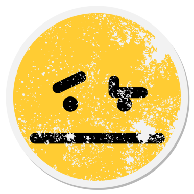 bir insan tarafından çizilmiş, kafası karışmış dairesel bir etiket.