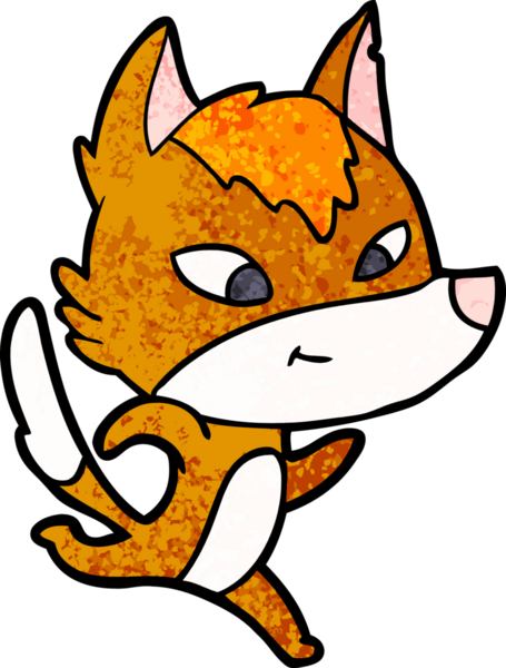 Bir insan tarafından çizilmiş tilki çizgi film karakteri