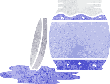 Bir insan tarafından çizilmiş çilek reçelinin retro karikatürü.