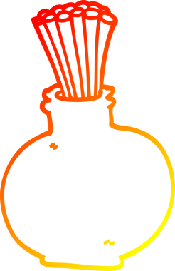 Bir insan tarafından çizilen çubuk kavanozunun sıcak gradyan çizimi