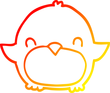 Bir insan tarafından çizilen karikatür pengueninin sıcak çizgi çizimi